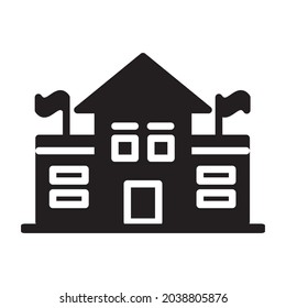 school icon or logo vector illustration of isolated sign symbol, vector illustration with high quality black outline.