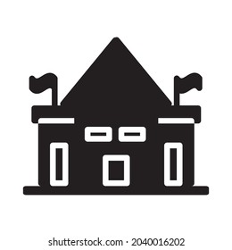 Icono de escuela o logotipo vectorial ilustración de símbolo de signo aislado, ilustración vectorial con contorno negro de alta calidad.