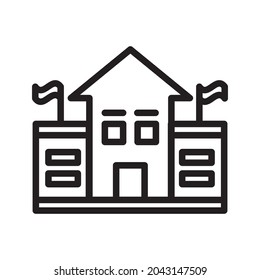 school icon or logo vector illustration of isolated sign symbol, vector illustration with high quality black outline.