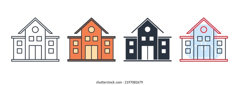 school icon logo vector illustration. building school symbol template for graphic and web design collection