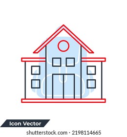 school icon logo vector illustration. building school symbol template for graphic and web design collection