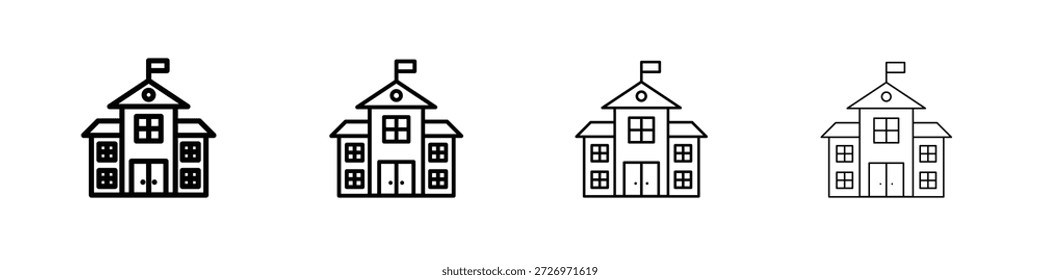 Icono de la escuela en estilo de línea de trazo moderno. Vector 10 eps