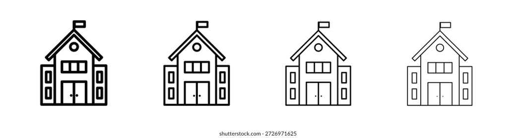 Icono de la escuela en estilo de línea de trazo moderno. Vector 10 eps