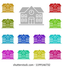 School icon in multi color style. Simple glyph vector of education set for UI and UX, website or mobile application