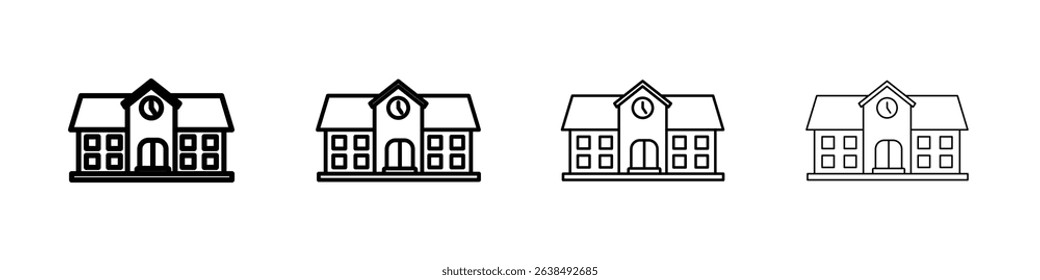 School icon Outline sign symbol set