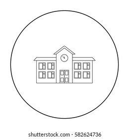School icon outline. Single building icon from the big city infrastructure outline.