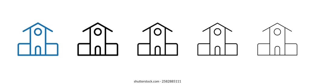 School icon Outline vector logo for web ui