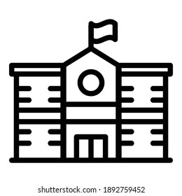 Icono de la escuela. Icono de vector de la escuela de esquema para diseño web aislado en fondo blanco