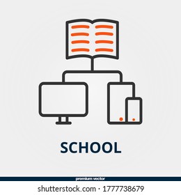 school icon, premium bicolor school icon.