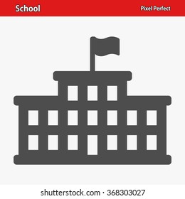 School Icon. Professional, pixel perfect icons optimized for both large and small resolutions. EPS 8 format.