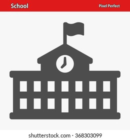 School Icon. Professional, Pixel Perfect Icons Optimized For Both Large And Small Resolutions. EPS 8 Format.