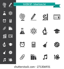School Icon Set - 16 Icon Set