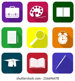 School icon set 