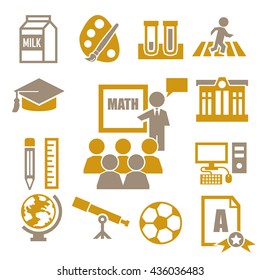 school icon set