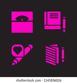 school icon set. With book, pencil and measuring  vector icons for graphic design and web