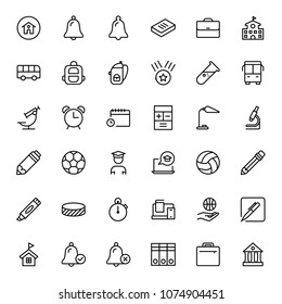 School icon set. Collection of high quality black outline logo for web site design and mobile apps. Vector illustration on a white background.