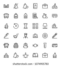 School icon set. Collection of high quality black outline logo for web site design and mobile apps. Vector illustration on a white background.