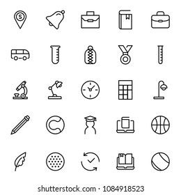 School icon set. Collection of high quality black outline logo for web site design and mobile apps. Vector illustration on a white background.