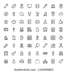 School icon set. Collection of high quality black outline logo for web site design and mobile apps. Vector illustration on a white background.