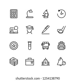 School icon set. Collection of high quality black outline logo for web site design and mobile apps. Vector illustration on a white background.