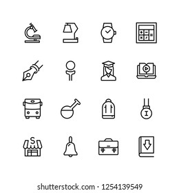 School icon set. Collection of high quality black outline logo for web site design and mobile apps. Vector illustration on a white background.
