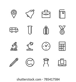 School icon set. Collection of high quality black outline logo for web site design and mobile apps. Vector illustration on a white background.