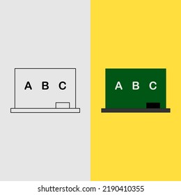 school icon set design. line icons. outlines. black