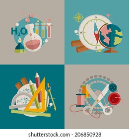 School icon set. Education icon. Vector Illustration, eps10 for your design
