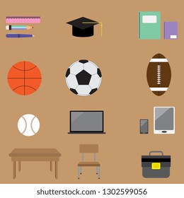 School icon set. EPS10 Vector. Use for banner, wallpaper, website, infographic and other design. 