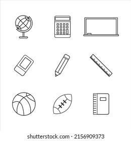school icon set flat design