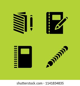 school icon set. With notebook, notebook and pencil  vector icons for graphic design and web