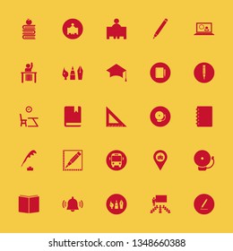 school icon set with notebook pencil, lesson begining and pen ink vector illustration