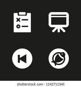 school icon set. notepad, fish and whiteboard vector icon for graphic design and web