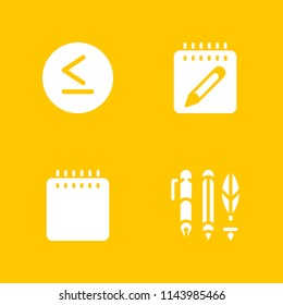 school icon set. notepad, writing tool and is less than or equal to vector icon for graphic design and web