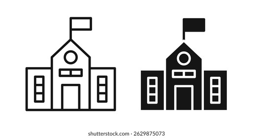 School icon set on white background