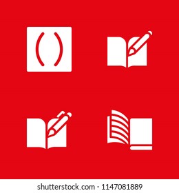 school icon set. open book and parenthesis vector icon for graphic design and web