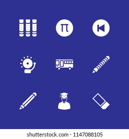 school icon set. pencil, pi and graduate vector icon for graphic design and web