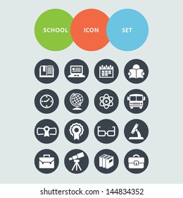 School icon set for site