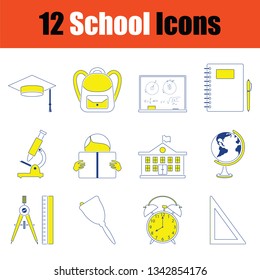 School icon set. Thin line design. Vector illustration.
