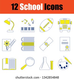 School icon set. Thin line design. Vector illustration.