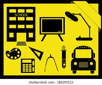 School icon set vector.