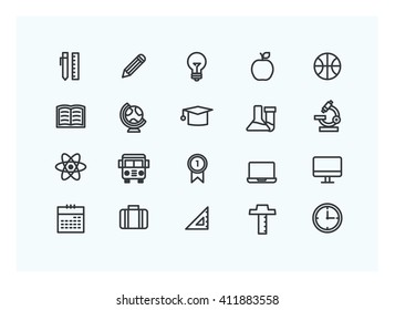 school icon set vector.