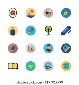 school icon set. vector set about abacus, marker, highlighter and hebrew icons set.