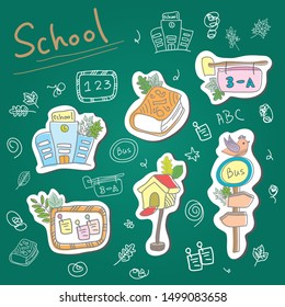 School icon set, vector and illustration