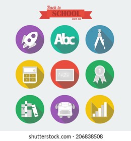 School icon set. Vector Illustration