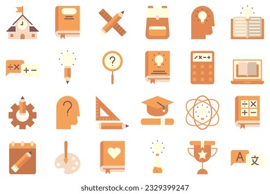 School icon set, School vector set, School icon for website, application, printing, document, poster design, etc.