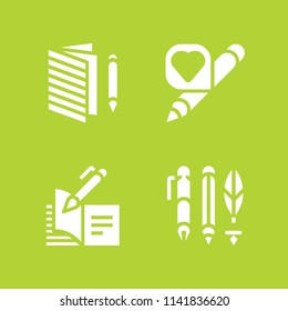school icon set. With writing tool, notebook and open book  vector icons for graphic design and web