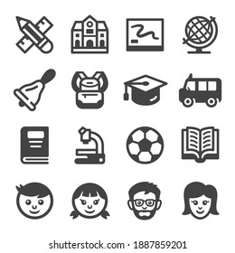 school icon set,vector and illustration