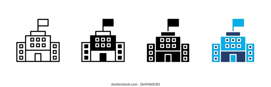 School icon sheet multiple style collection