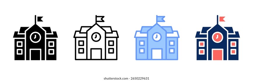 School icon sheet multiple style collection